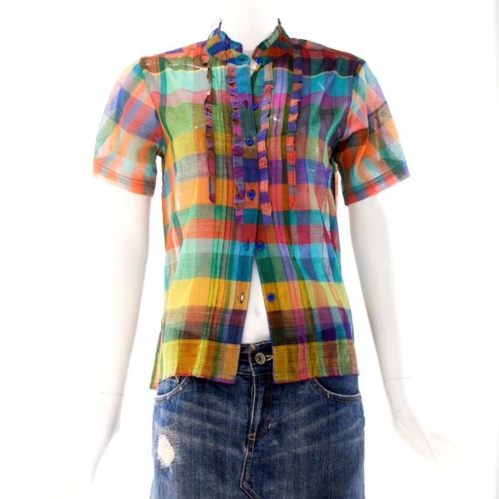 VTG 70's Rare ZODIAC India Cotton Gauze Blouse